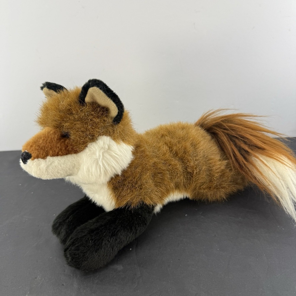 Red Fox Douglas Plush The Cuddle Toys Laying Down Fox  Plush